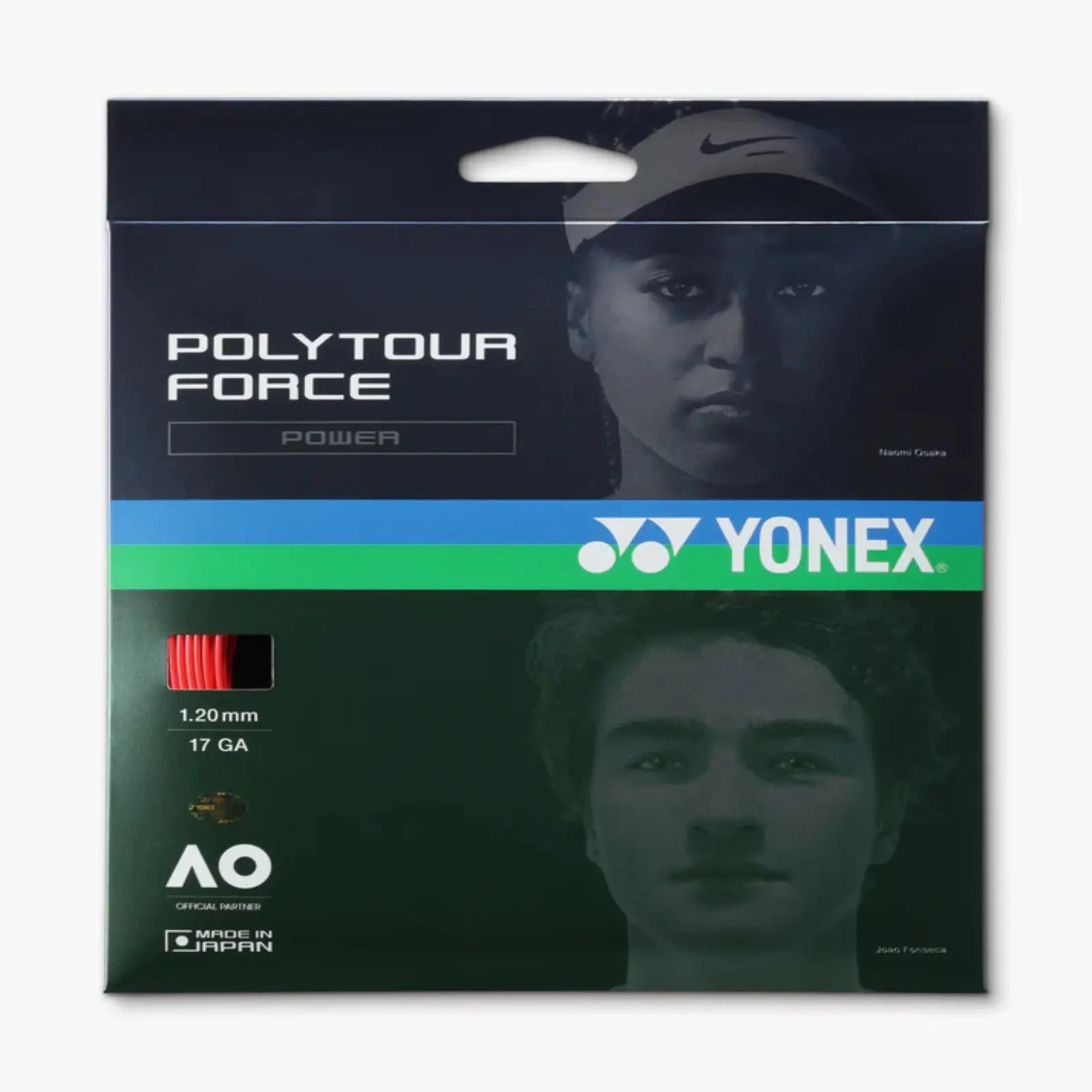 Yonex Polytour Force Power 1.20 17 GA Tennis String Set-Bright Red