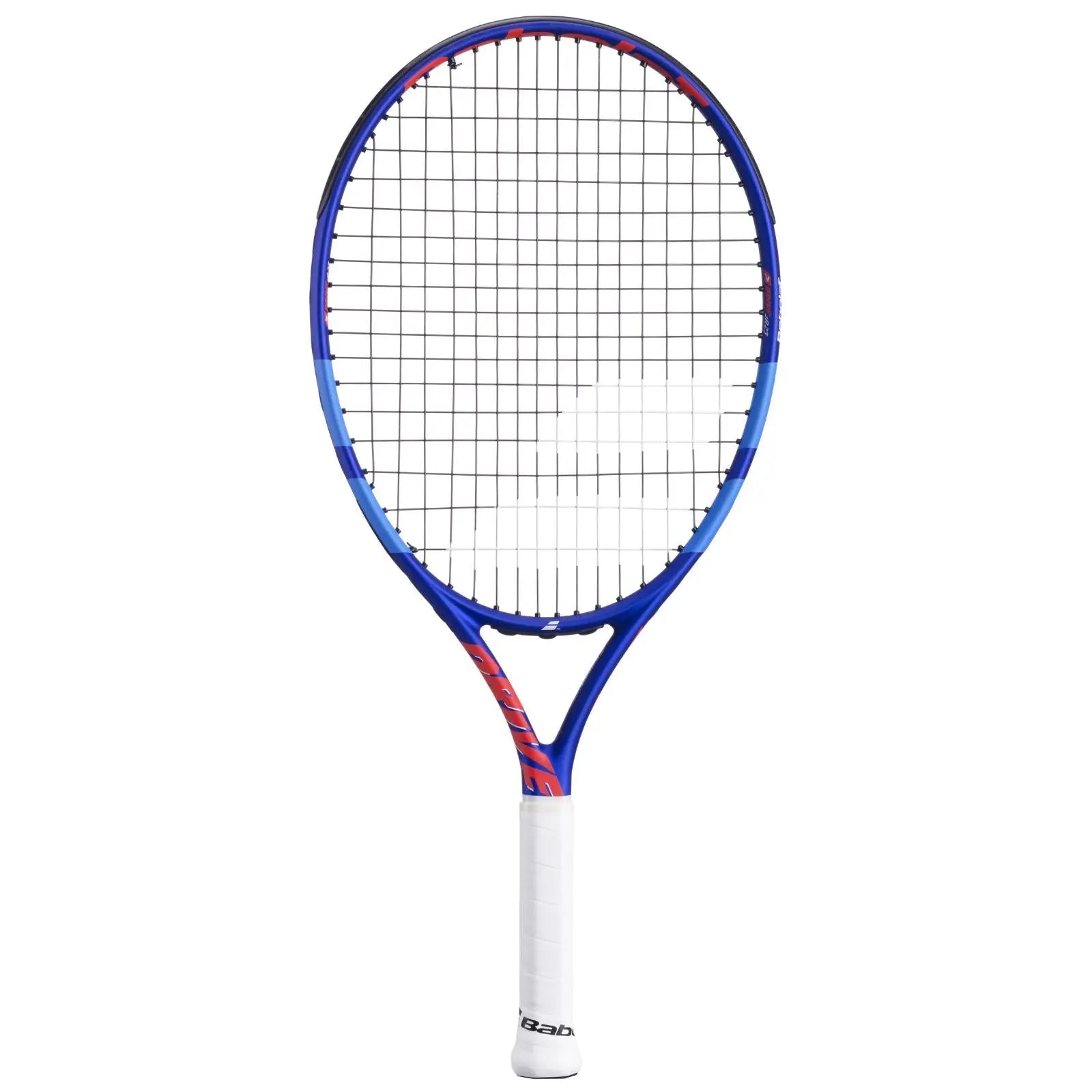 Babolat Junior Tennis Racquet Drive Jr 23, blue and red frame with white grip, front view.