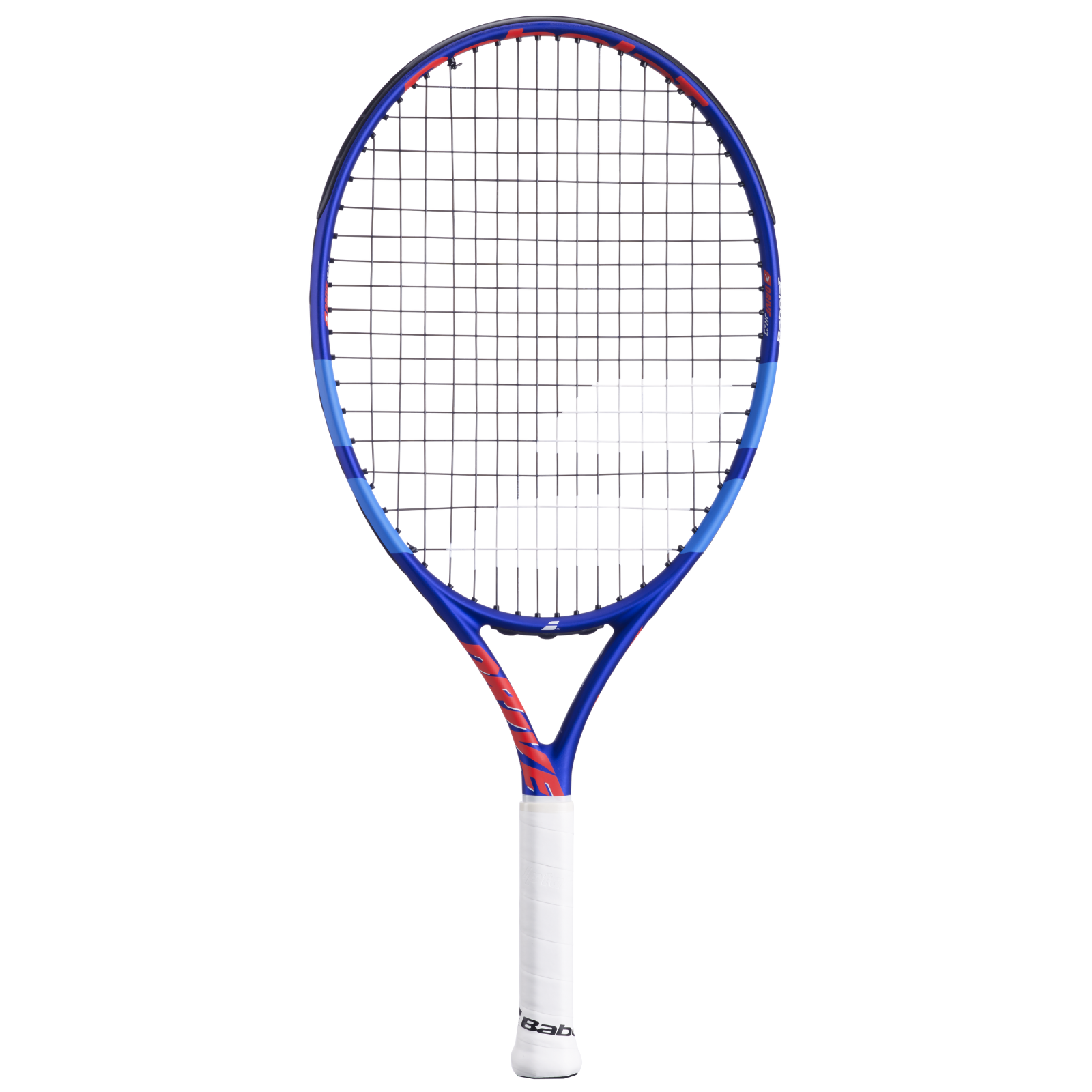 Babolat Junior Tennis Racquet Drive Jr 23, blue and red frame with white grip, front view.