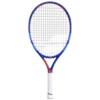 Babolat Junior Tennis Racquet Drive Jr 23, blue and red frame with white grip, front view.