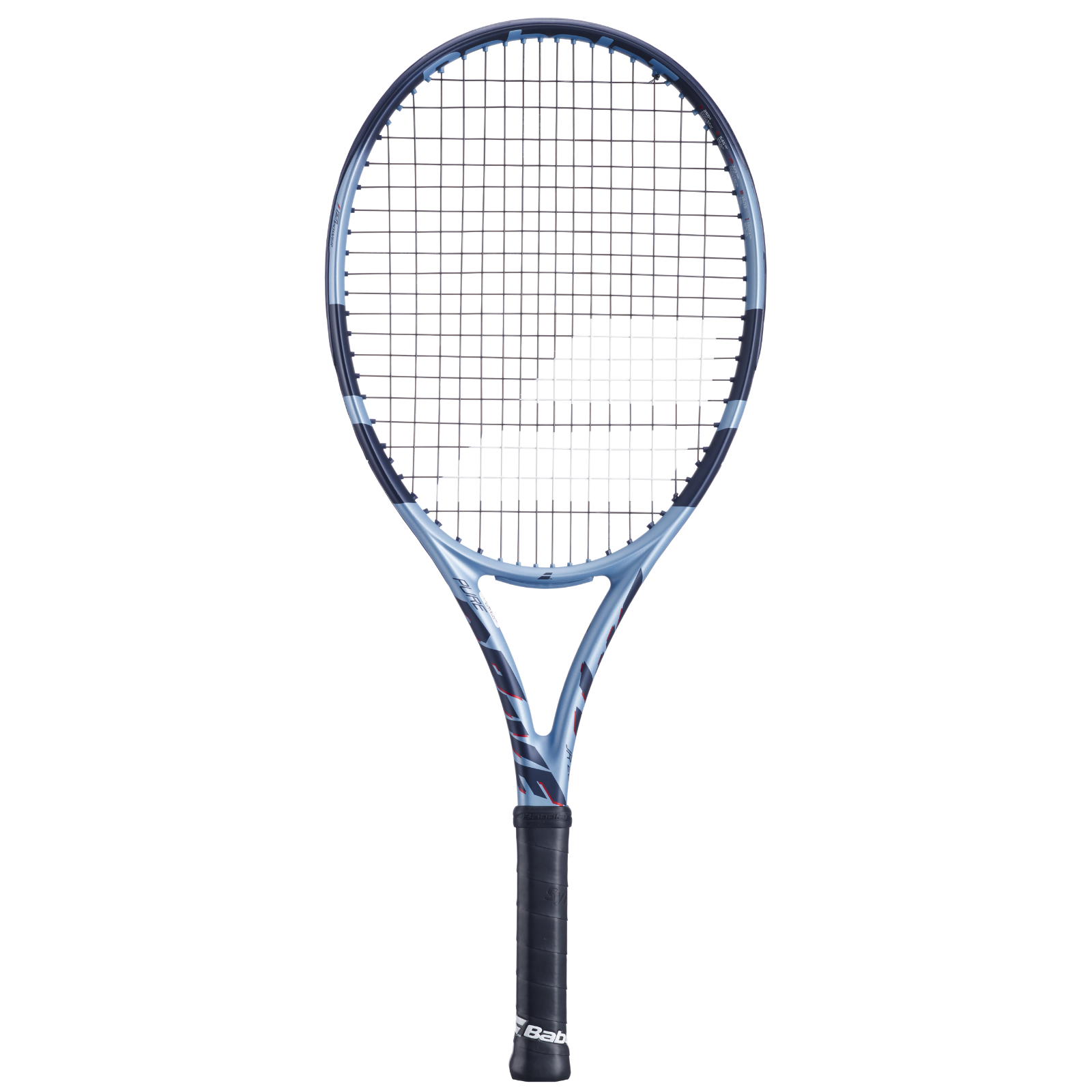 Babolat Pure Drive Jr 26 junior tennis racquet in blue with black grip and strings.