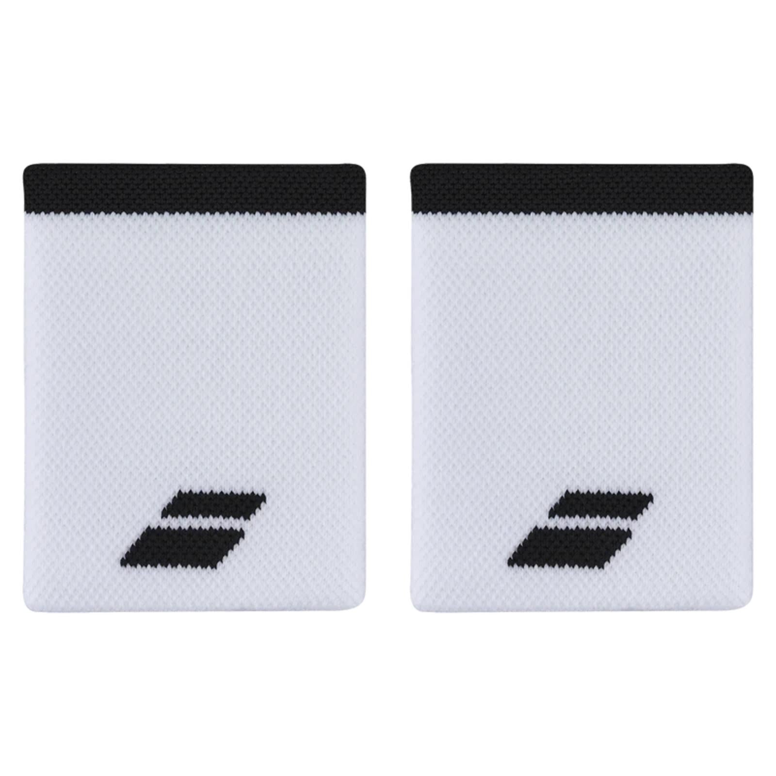 Babolat Logo Jumbo Wristband - White/Black - 2 Pack