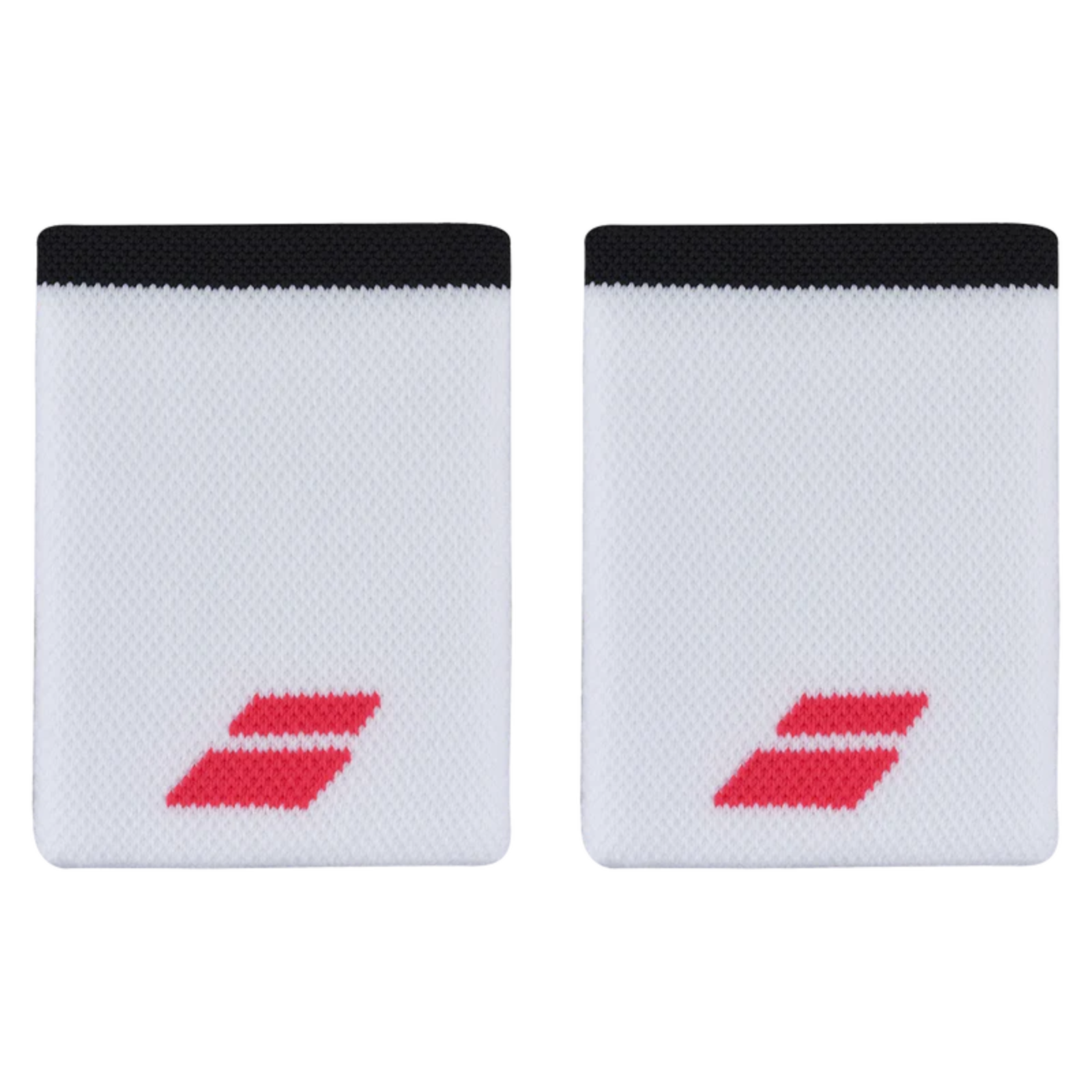 Babolat Logo Jumbo Wristband - White/Fiesta Red - 2 Pack