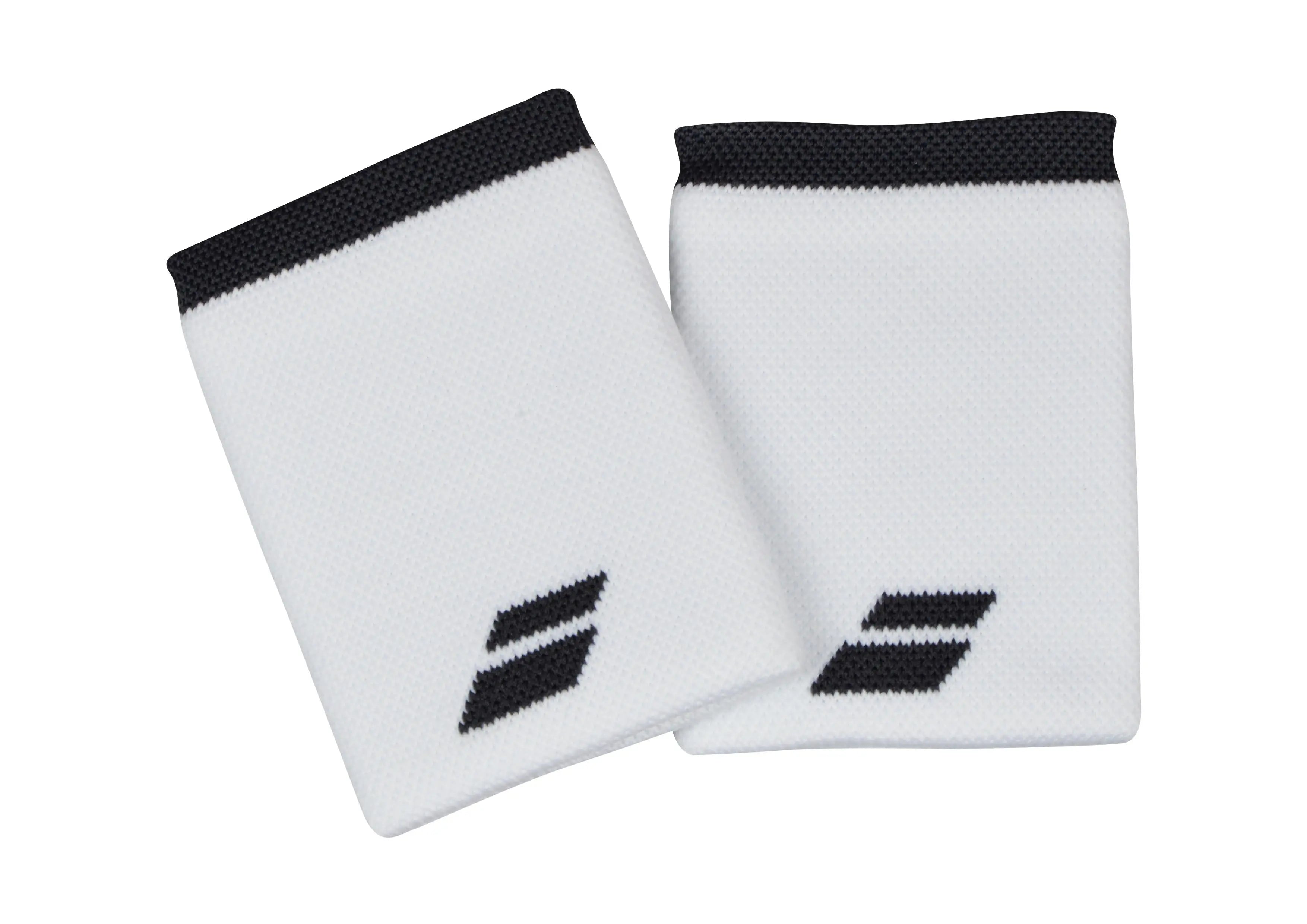 Babolat Logo Wristband Jumbo - White/Black - 2 Pack