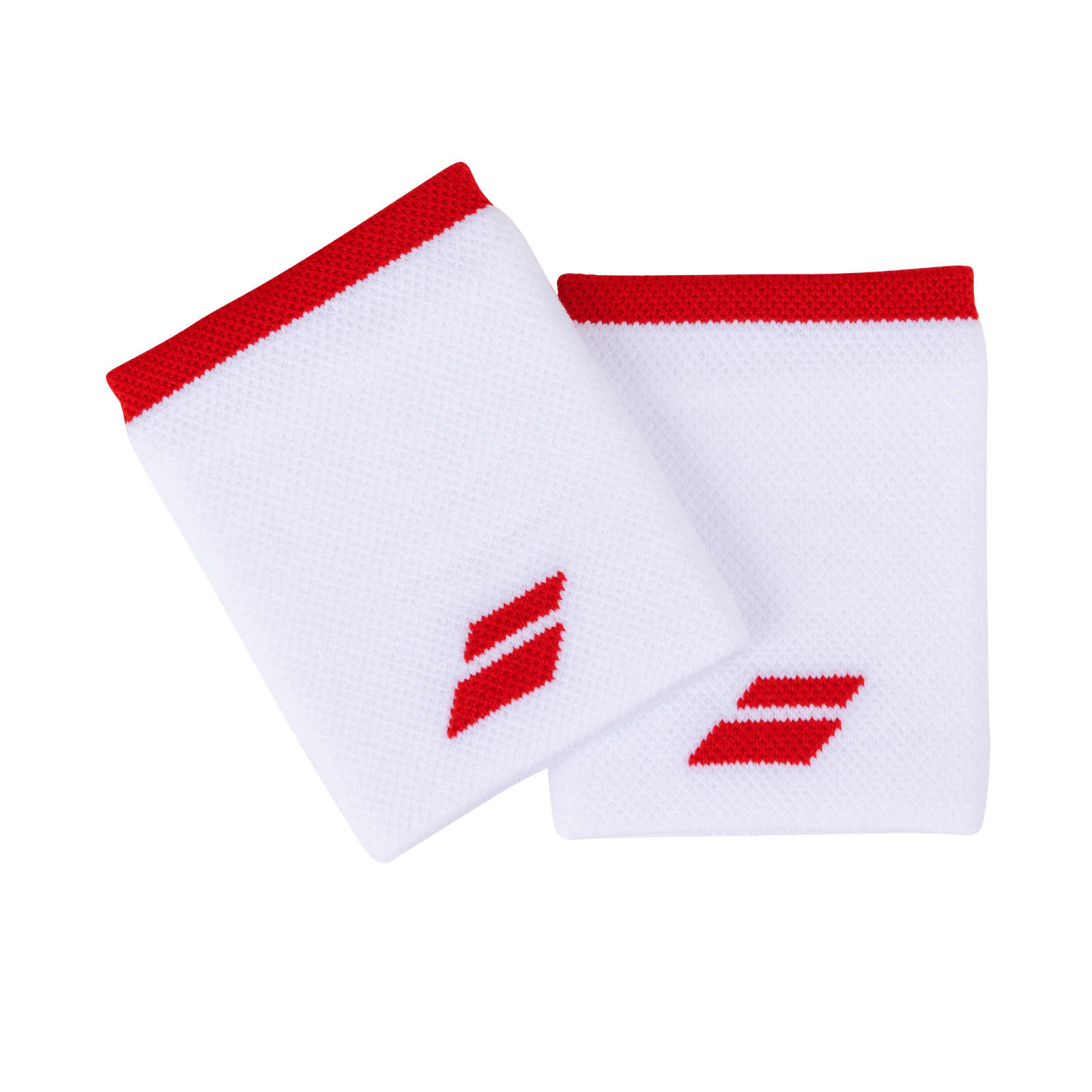 Babolat Logo Wristband Jumbo - White/Red - 2 Pack