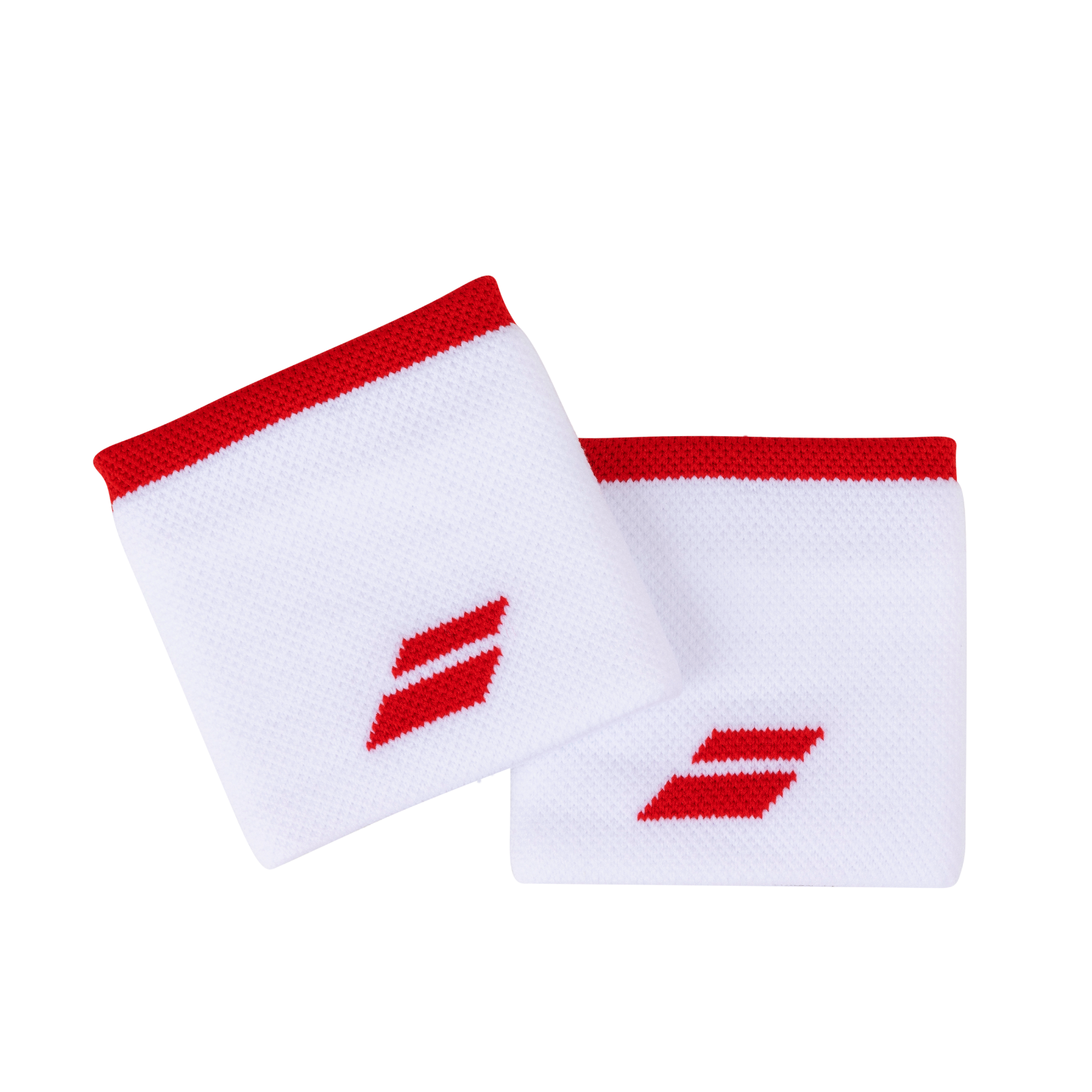 Babolat Logo Wristband - White/Red - 2 Pack