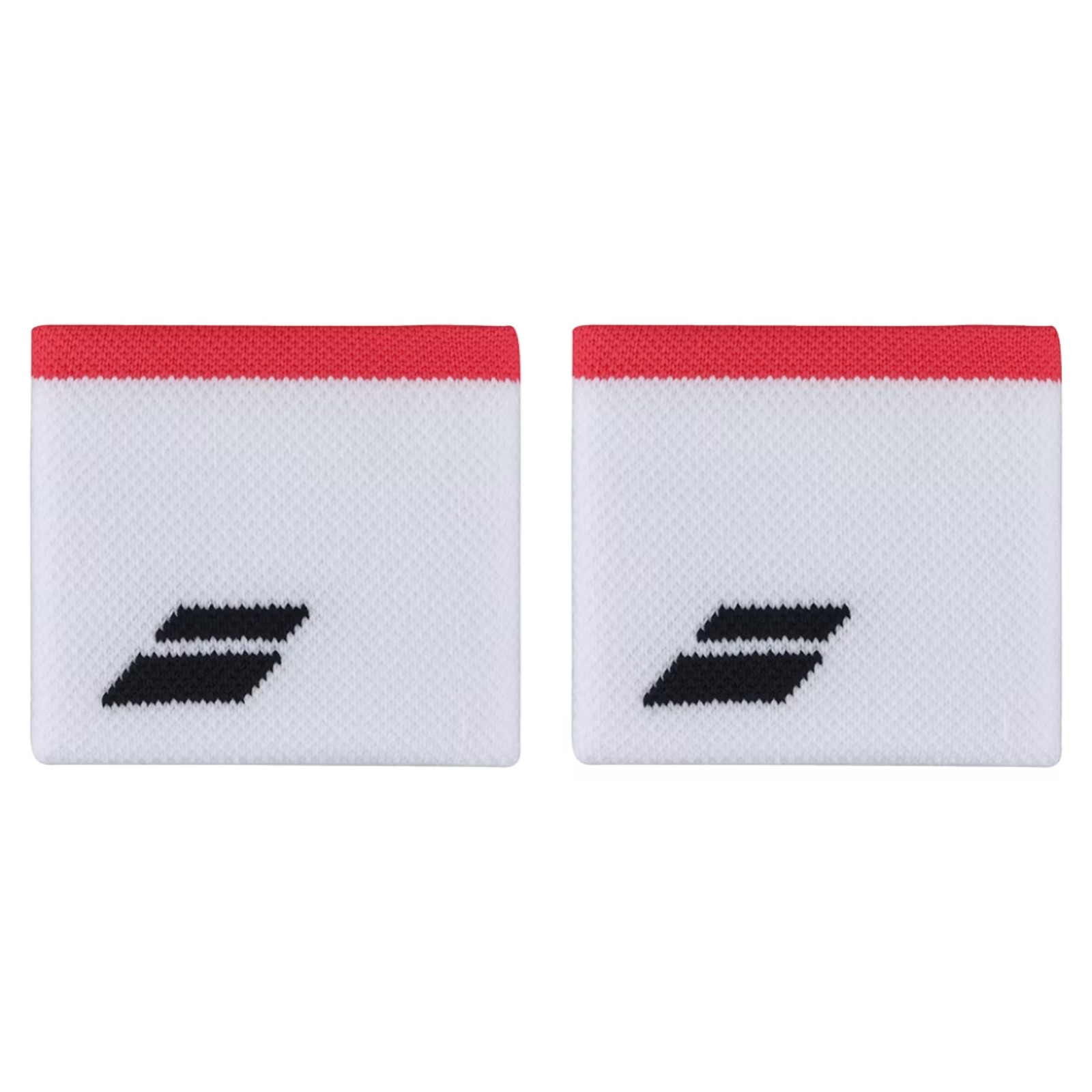Babolat Logo Wristband - White/Strike Red - 2 Pack