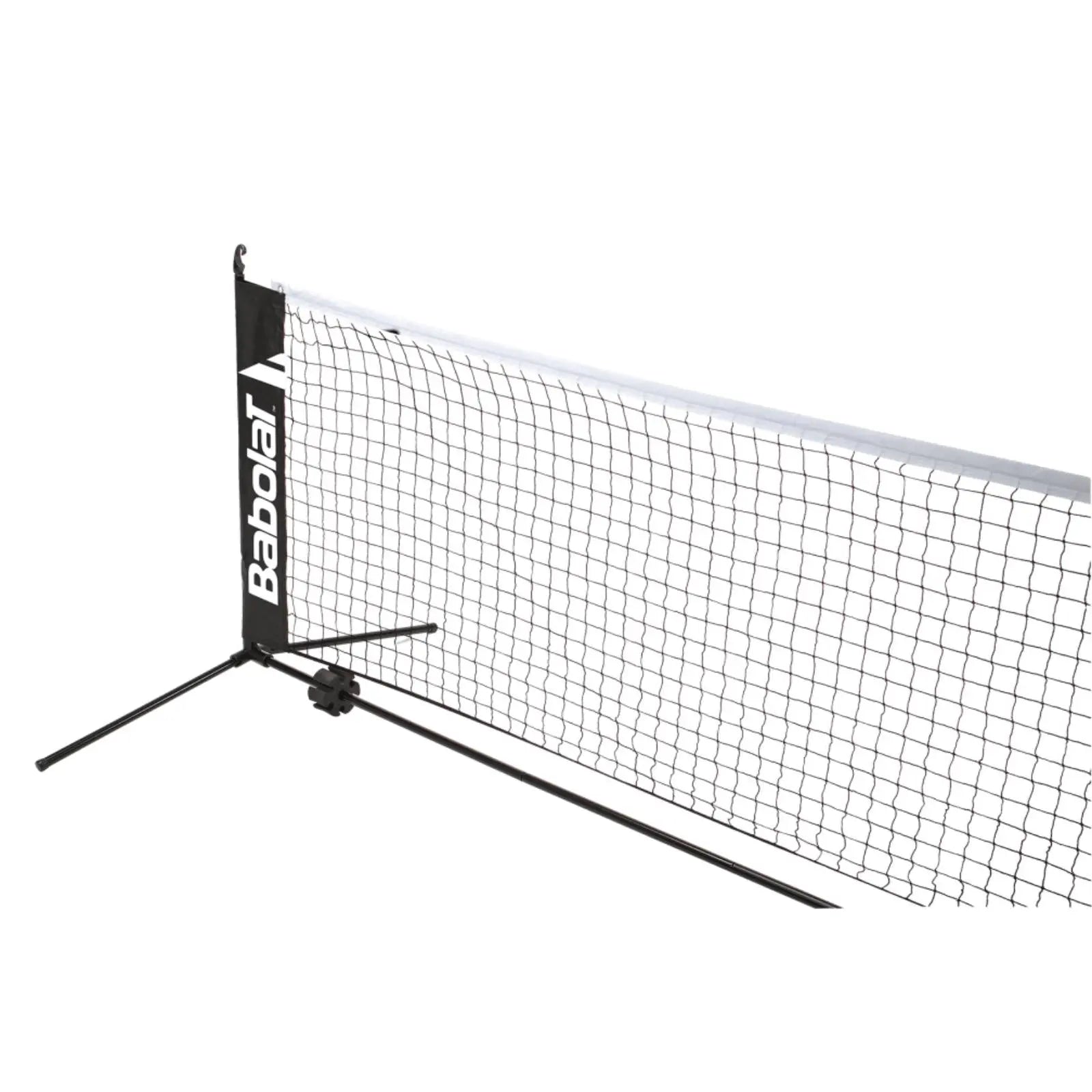 Babolat Mini Tennis Net, 5.8m, black frame with white top band, ideal for kids' practice.