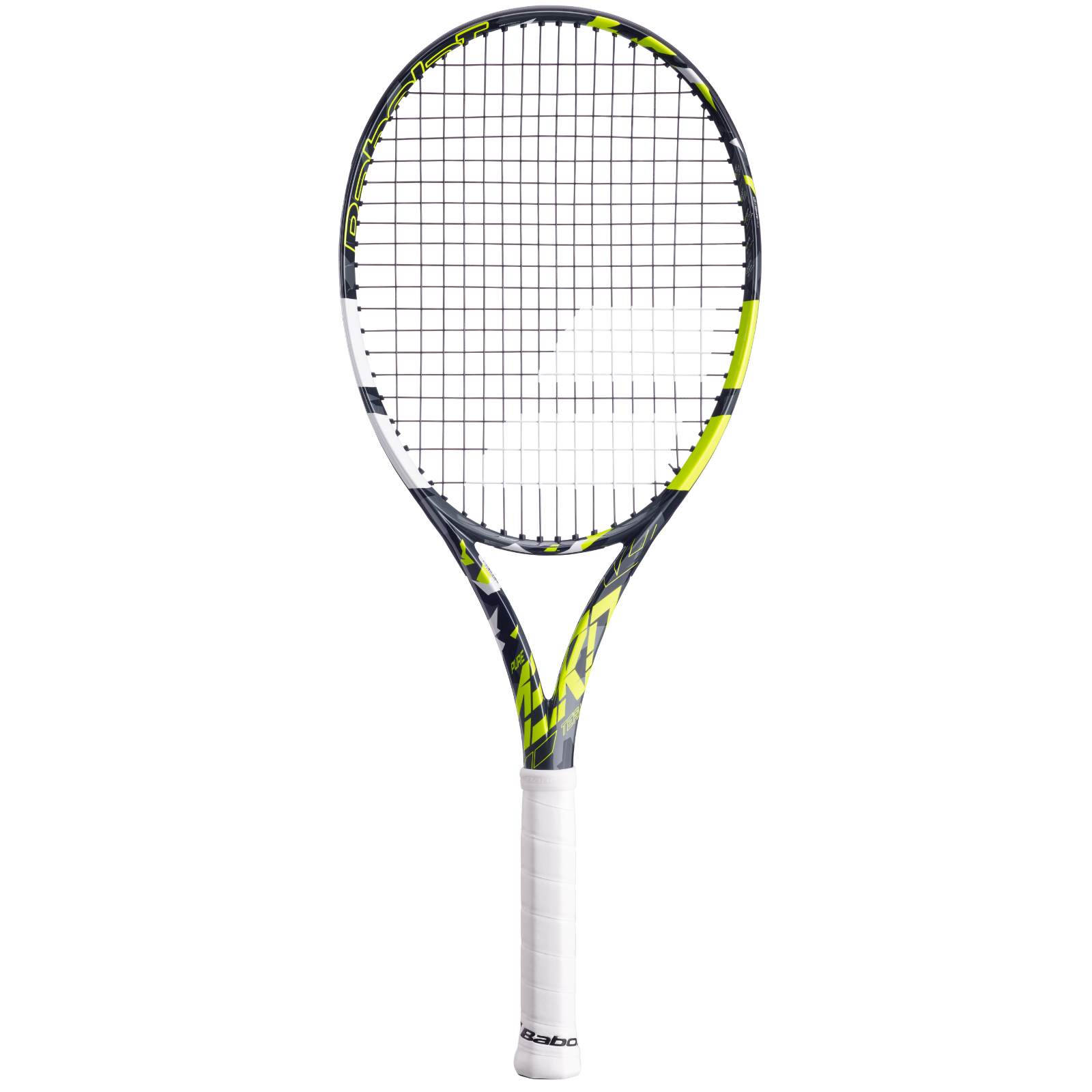 Babolat Pure Aero Team tennis racquet, black, yellow, and white with a white grip.