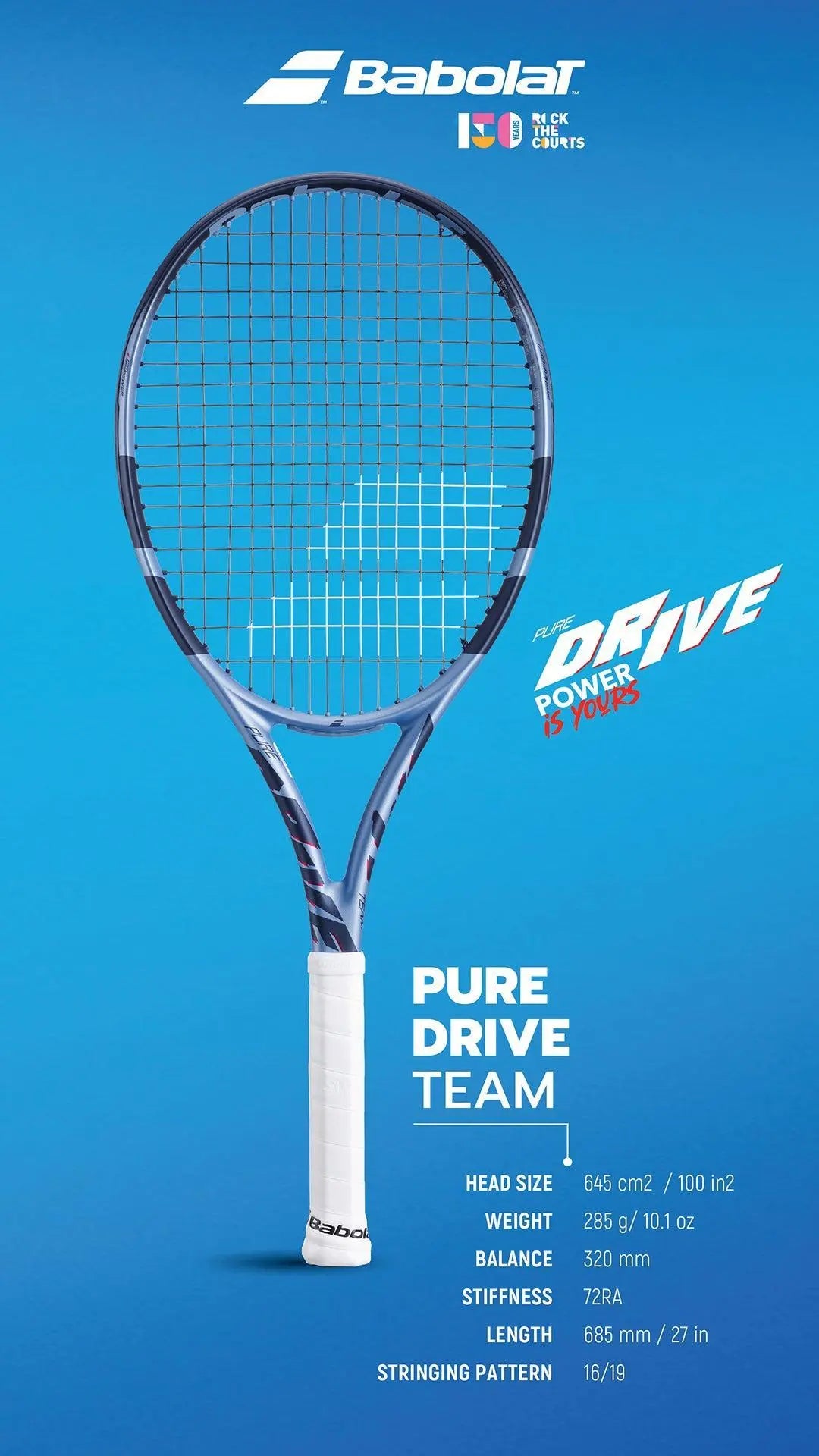 【Babolat】PURE DRIVE TEAM 285g ※ケースあり Tennis Racquet Pure Drive Team (285g) | Sturdy Racquets