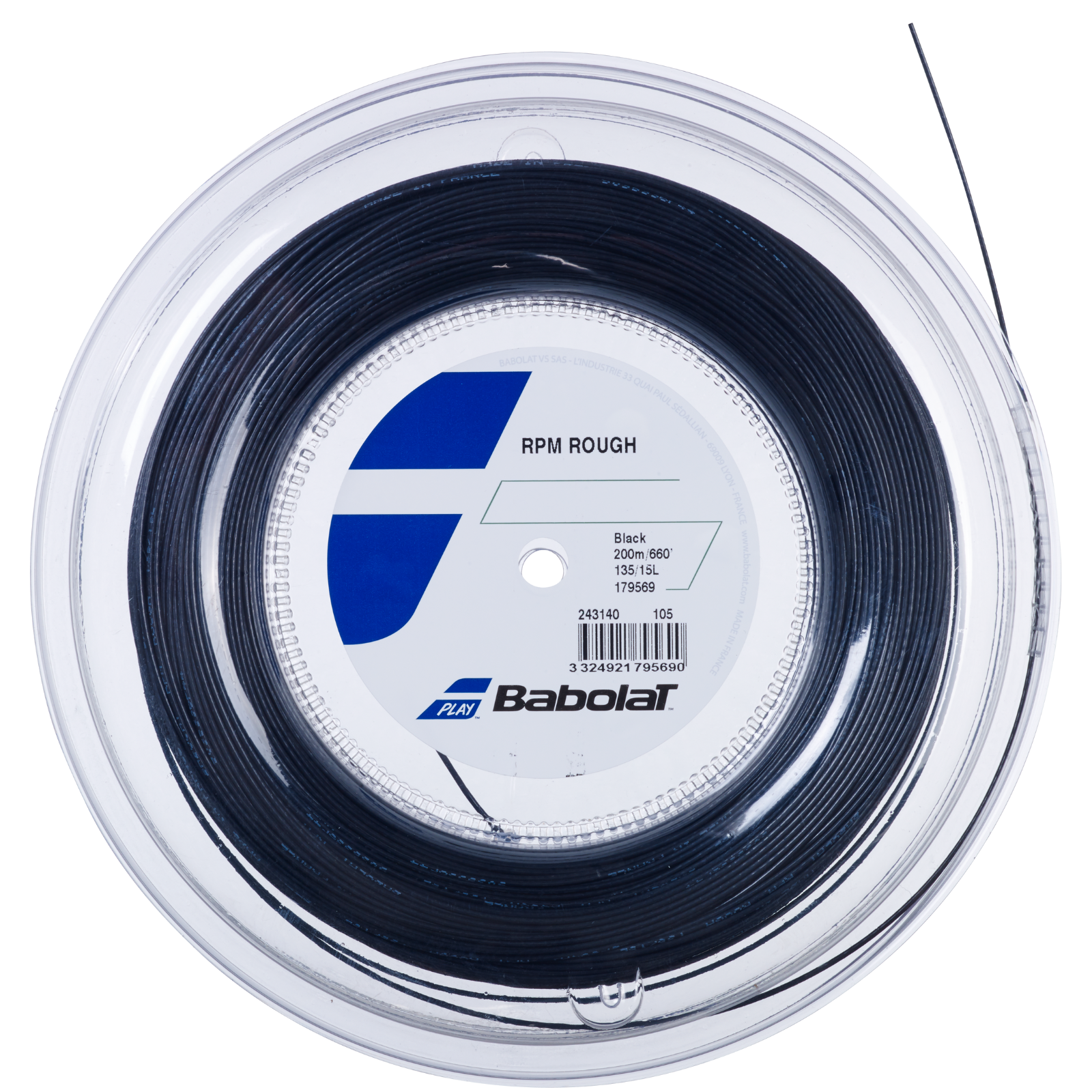 Babolat Tennis String RPM Rough 200M - 1.25 (17) - Black
