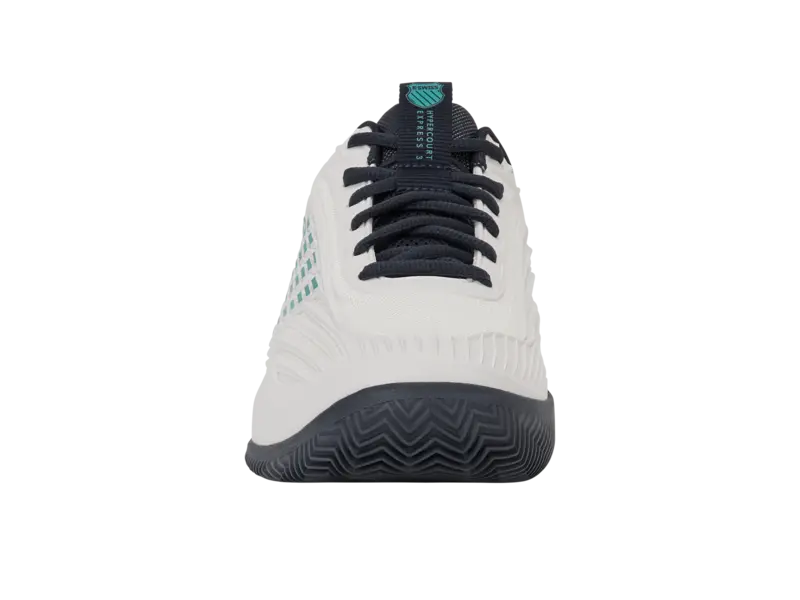KSwiss Men's Tennis Shoes Hypercourt Express 3 - Clay Court - Blanc /Carbon/Baltic