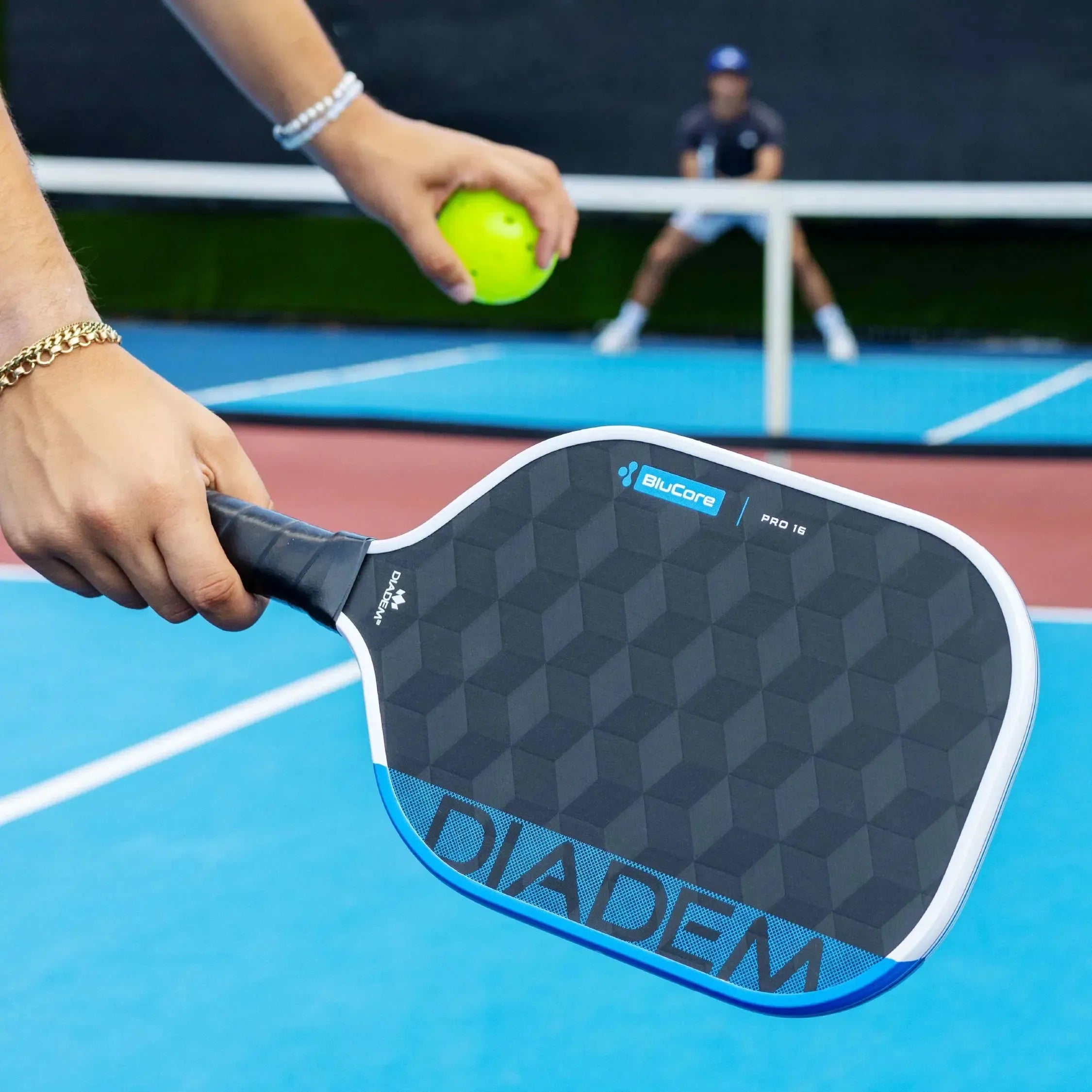 Diadem Pickleball Paddle Edge Blucore 16mm Pro Shape - Blue