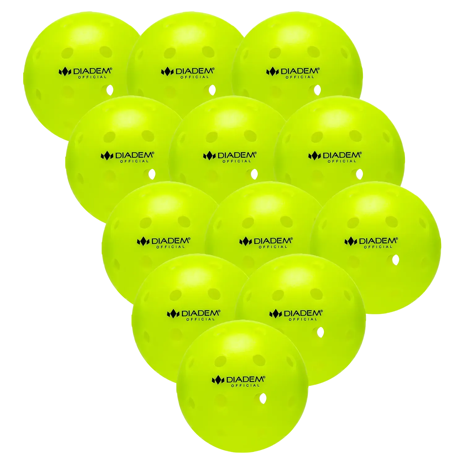 Diedem Official Pickleball Outdoor Ball - 12 Pk Neon