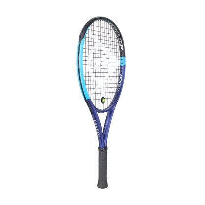 Dunlop Junior Tennis Racquet FX500 Jnr 25, purple and blue, with a black grip.