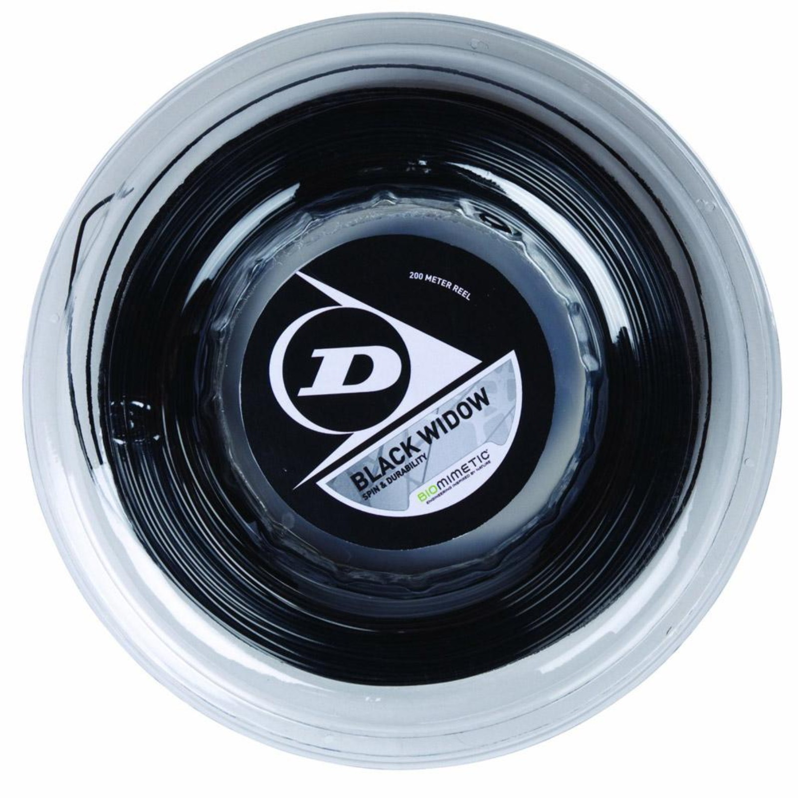 Dunlop Tennis String Black Widow 18G 200M Reel Black - Polyester - Shaped