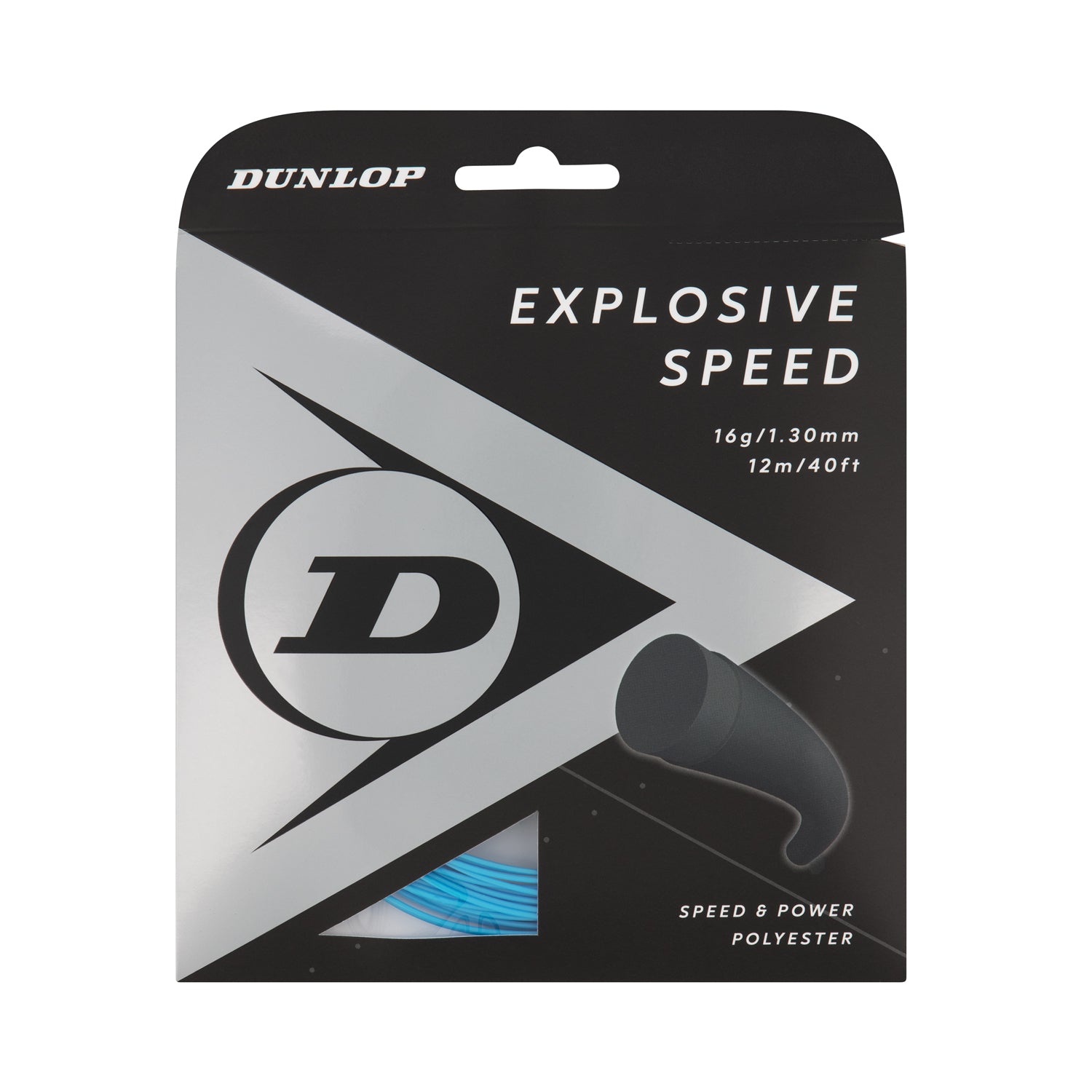 Dunlop Tennis String Explosive Speed 16G Set Blue - Polyester - Round