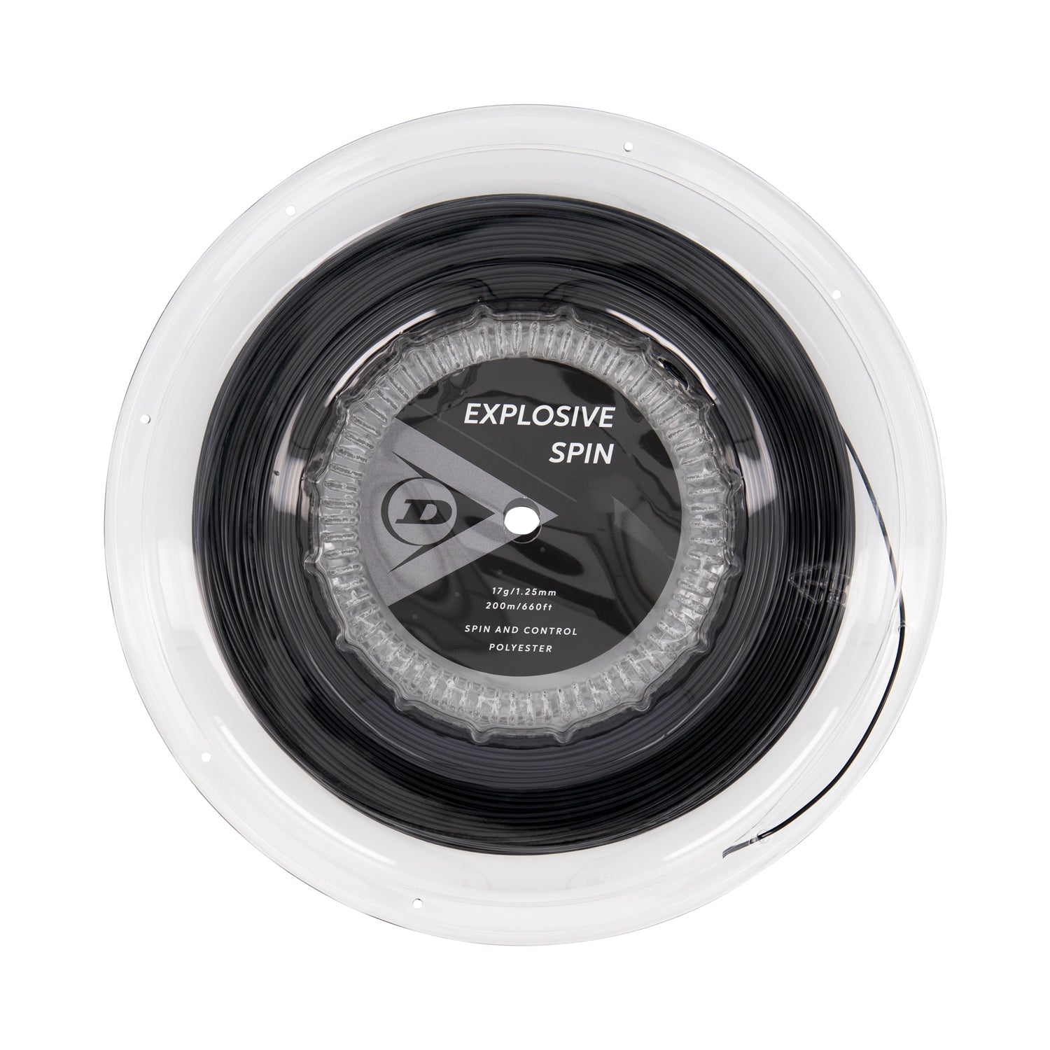 Dunlop Tennis String Explosive Spin 17G 200M Reel Black - Polyester - Shaped