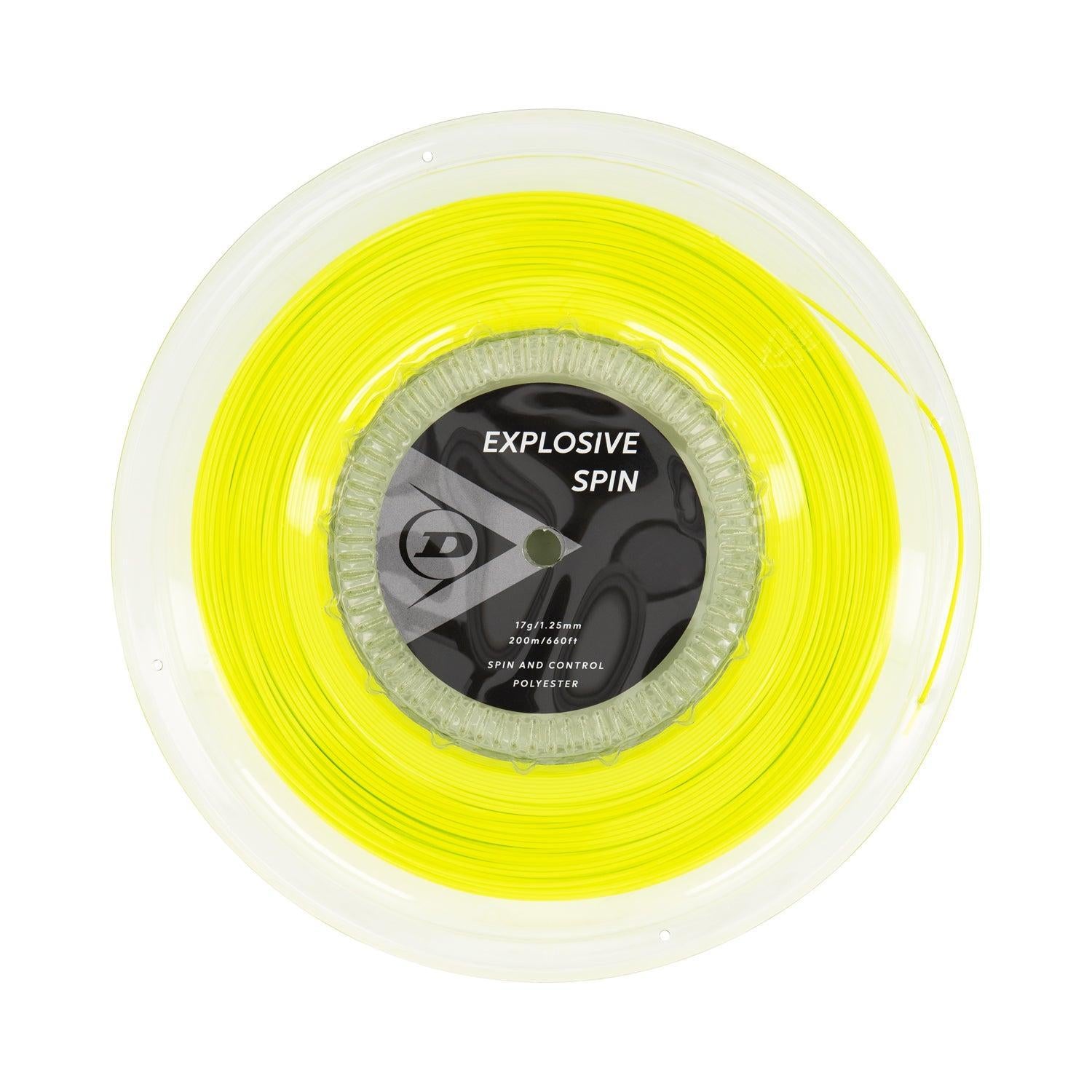 Dunlop Tennis String Explosive Spin 17G 200M Reel Yellow - Polyester - Shaped