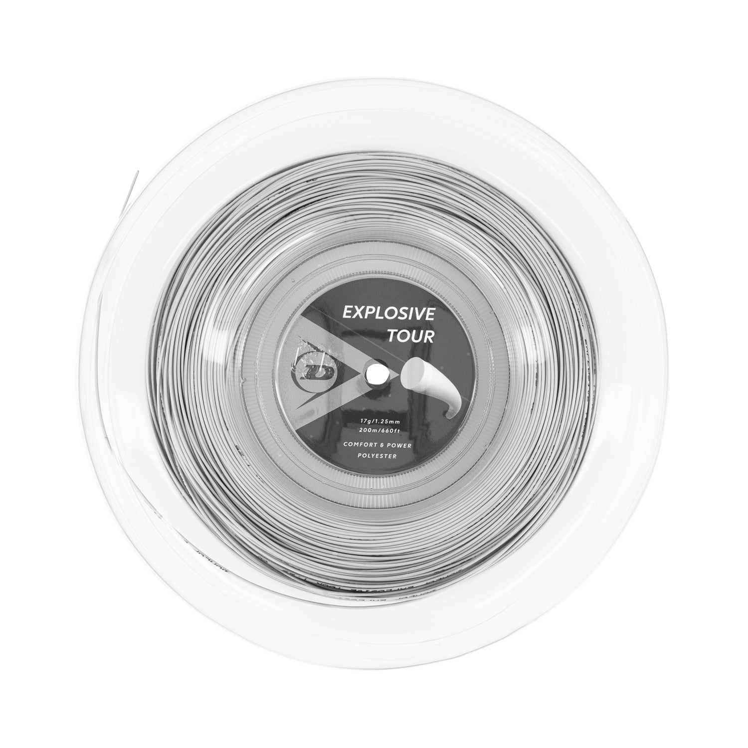 Dunlop Tennis String Explosive Tour 17G 200M Reel Silver - Polyester - Round