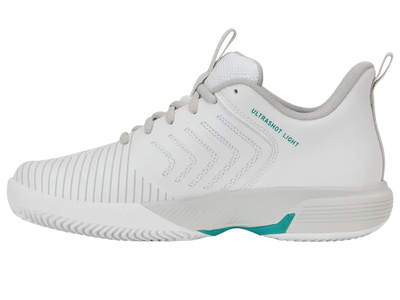KSwiss Women's Tennis Shoes Ultrashot Light - Clay Court - White/Dawn Blue/Baltic