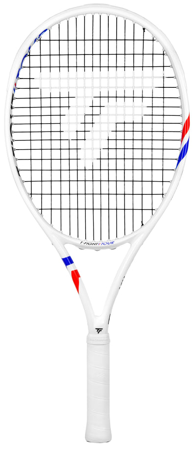 White Tecnifibre Junior TFight 26 tennis racquet with red and blue accents.