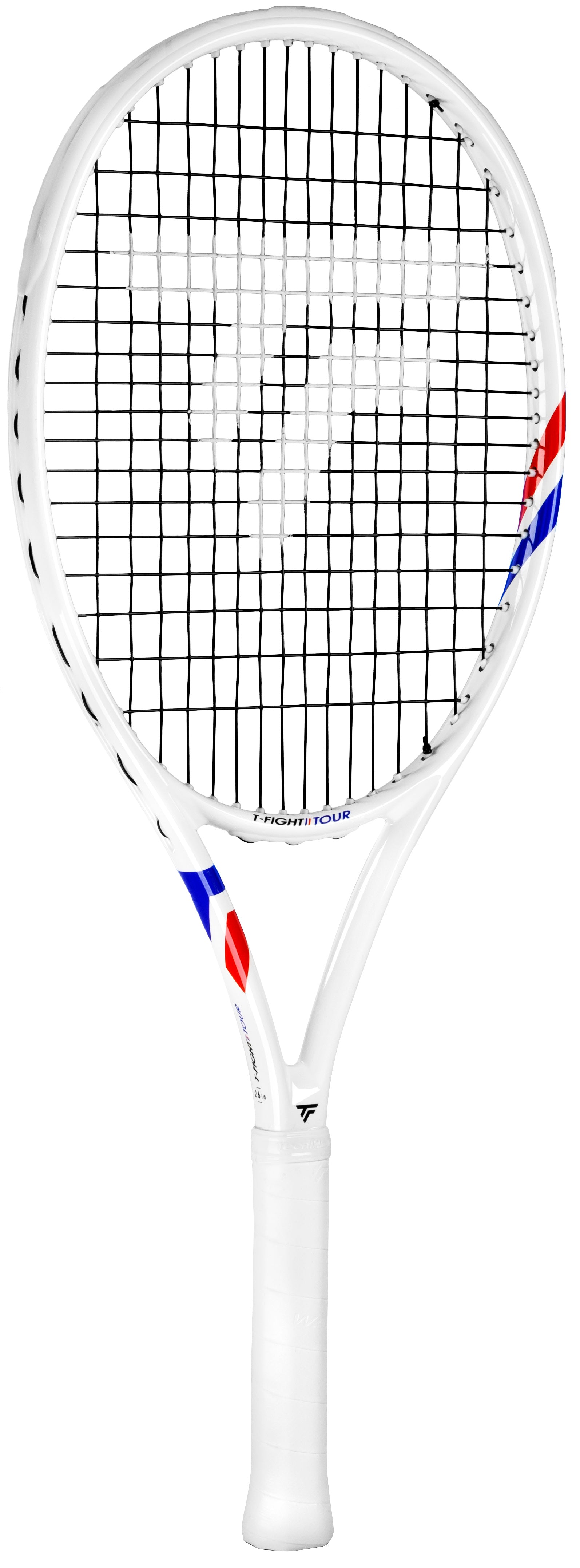 White Tecnifibre Junior TFight Tour 25 tennis racquet with red and blue accents.