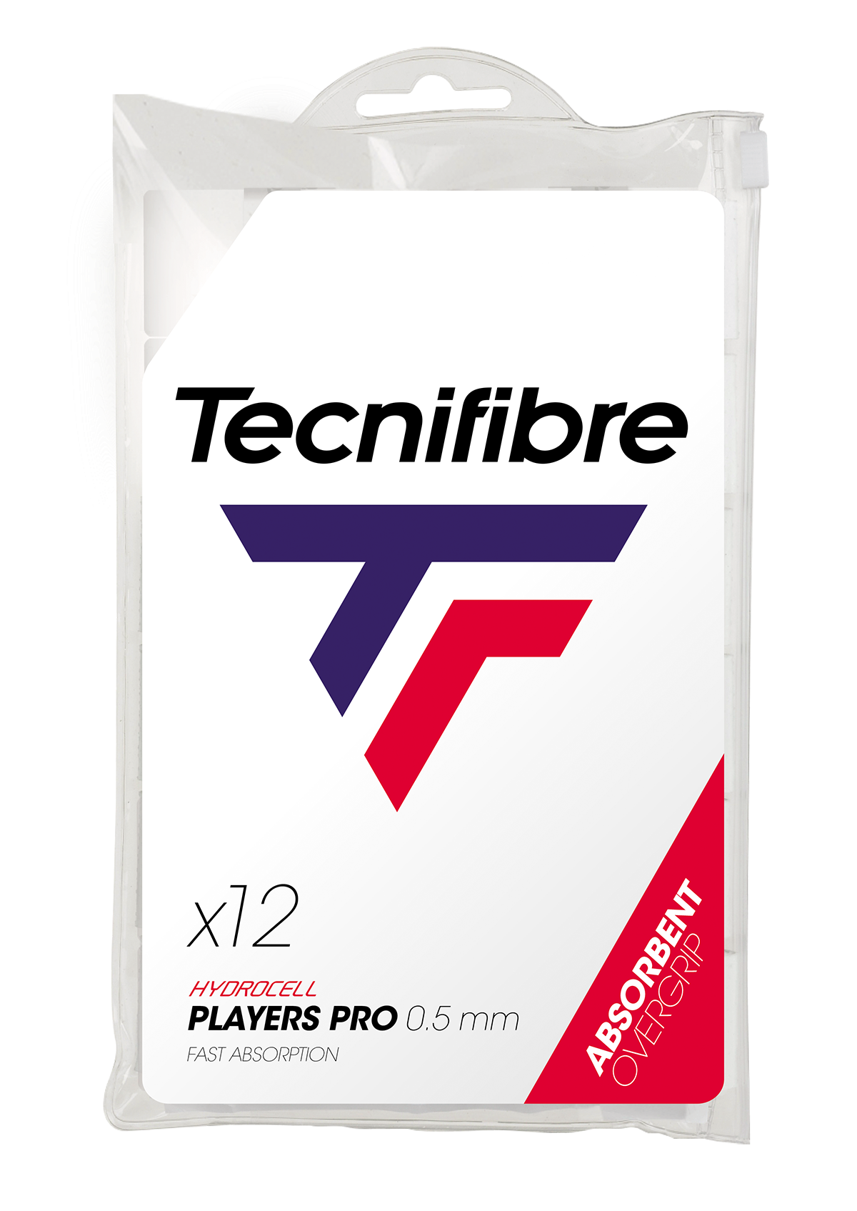 Tecnifibre Over Grip Players PRO- Hydrocell Bond 0.5Mm-12 Pack - White