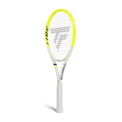 Tecnifibre Tennis Racquet Fire 305S, white and neon yellow, unstrung.
