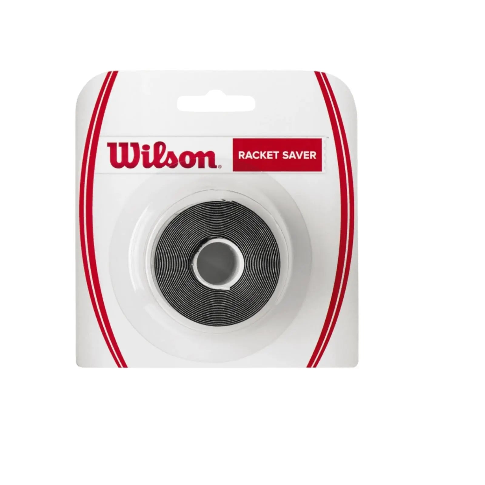 Wilson Racket Saver protection tape, black, 1.25" wide, in red and white retail packaging.
