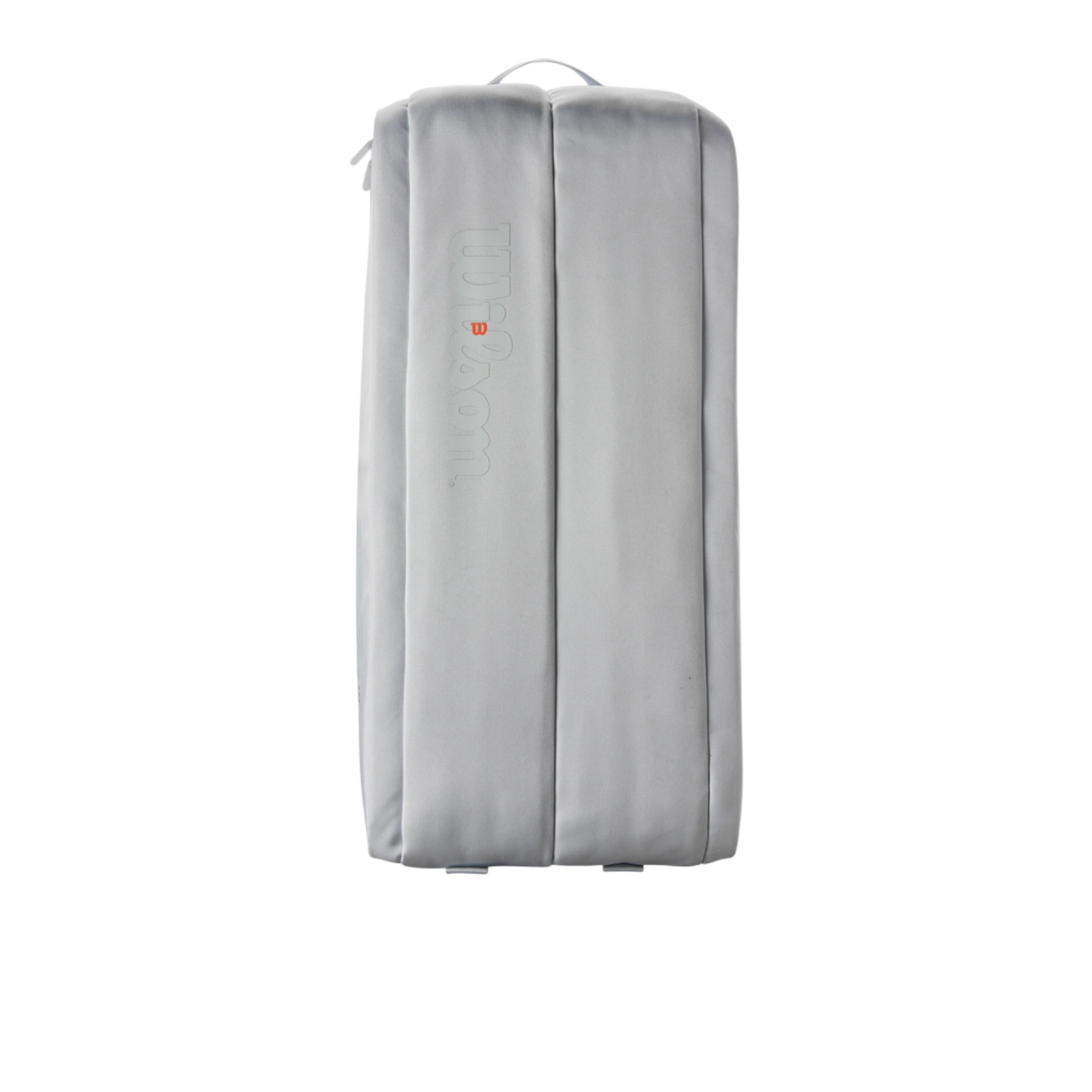 White Wilson Shift Super Tour 9 Racquet tennis bag with subtle gray logo and red "W" detail.