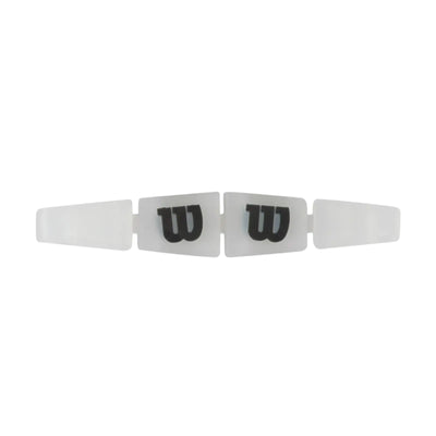White Wilson Shock Trap dampener with black "W" logos, featuring a four-piece connected design.