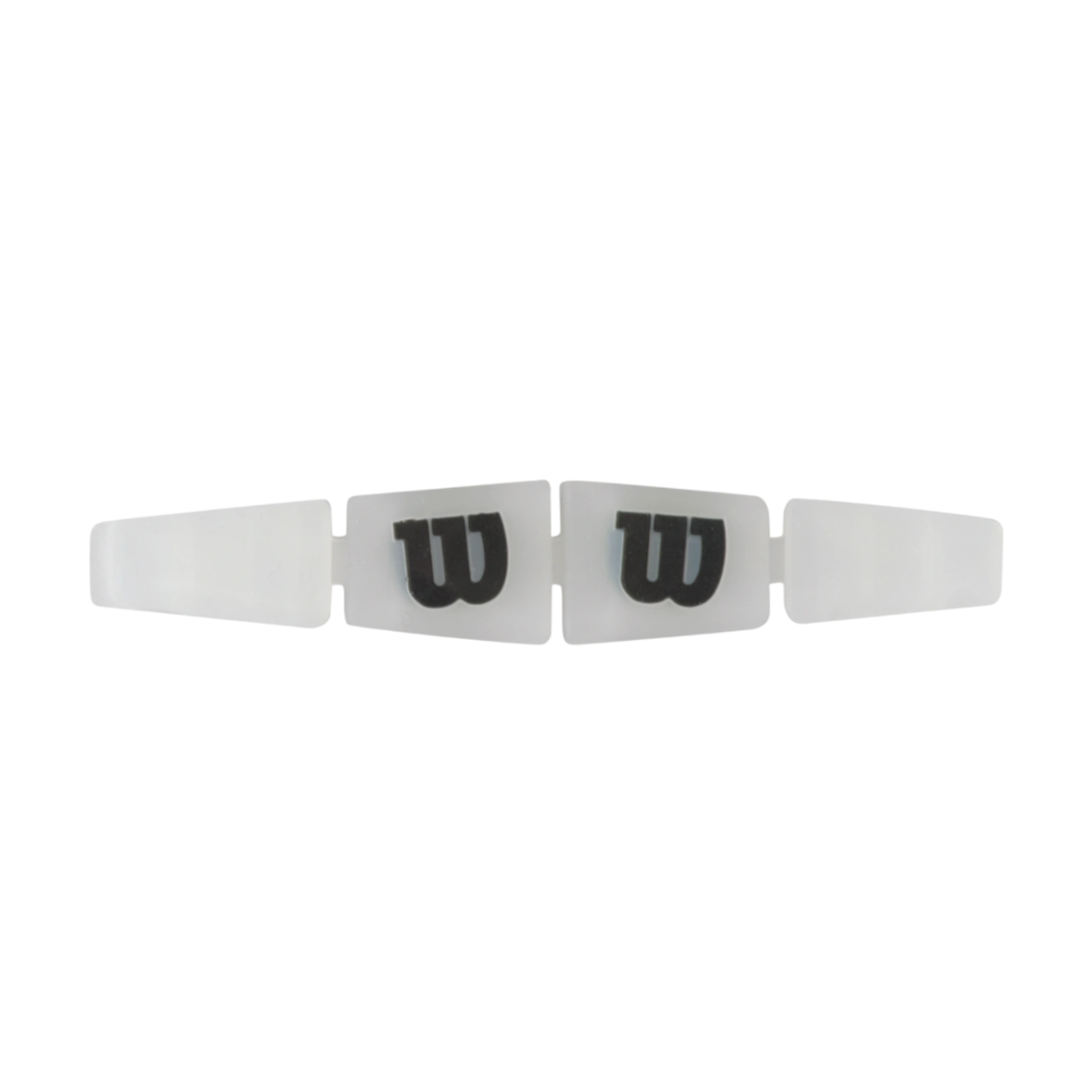 White Wilson Shock Trap dampener with black "W" logos, featuring a four-piece connected design.