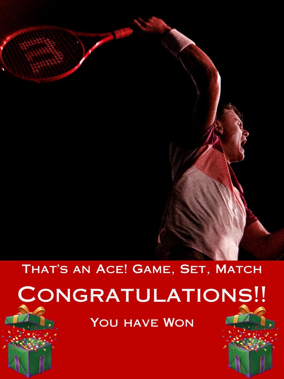 That is an ace. Game, set, match. Congratulations, you have won
